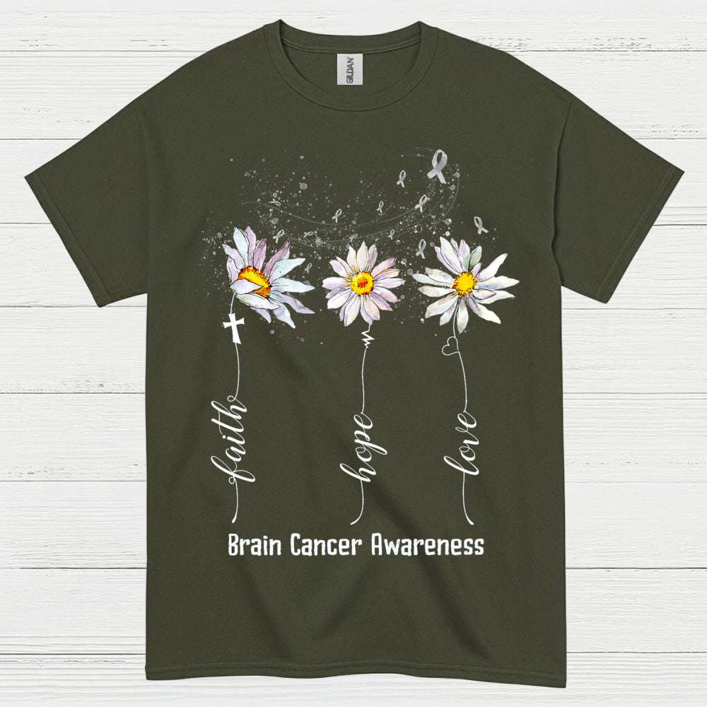 Faith Hope Love Brain Cancer Awareness T Shirt