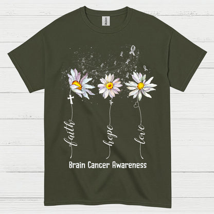 Faith Hope Love Brain Cancer Awareness T Shirt