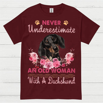 My Heart Belongs To My An Old Woman With A Dachshund T Shirt