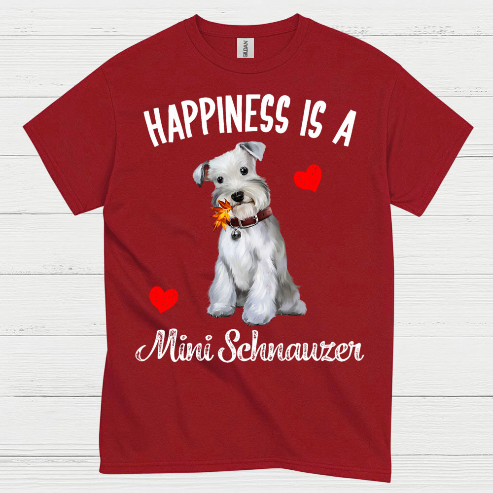 Happiness Is Mini Schnauzer Cute Dog T Shirt