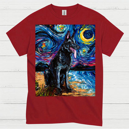 Starry Night German Shepherd T Shirt