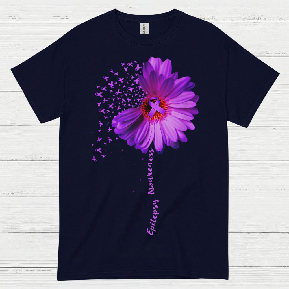 Purple Flower Epilepsy Awareness T Shirt