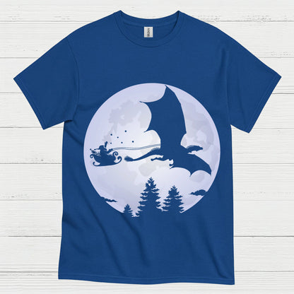 Santa Dragon Moon T Shirt