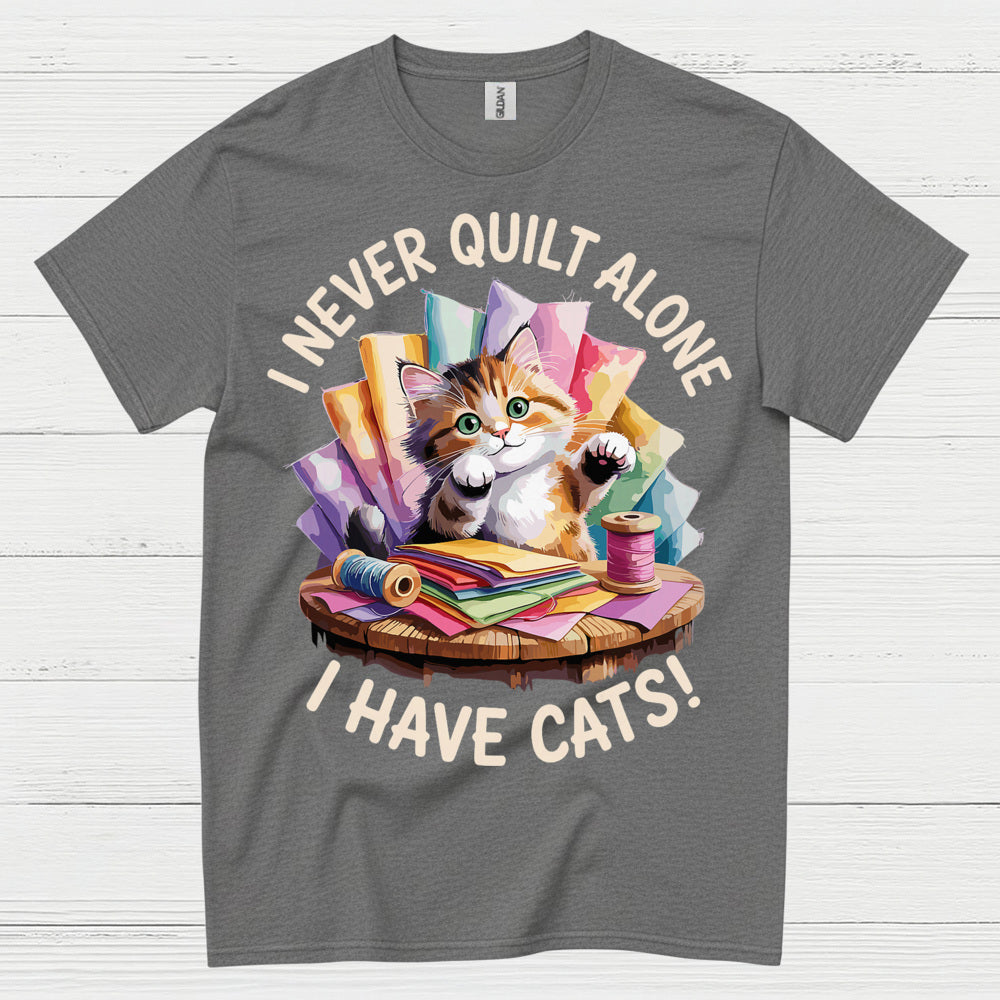 Quilting With Cats Humor T Shirt