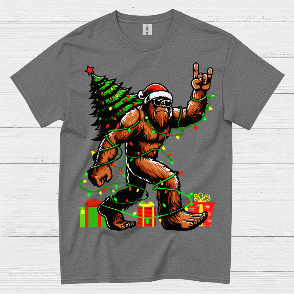 Rocking Christmas Bigfoot T Shirt