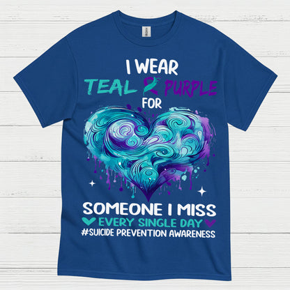 Teal Purple Awareness Message T Shirt