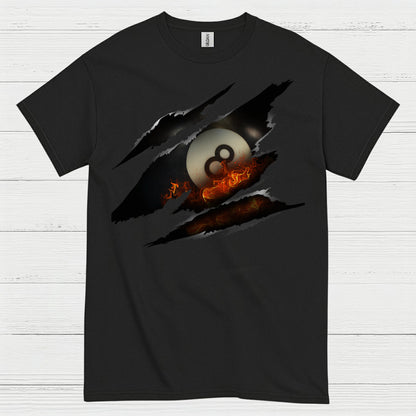 Flaming 8 Ball Pool Graphic T Shirt