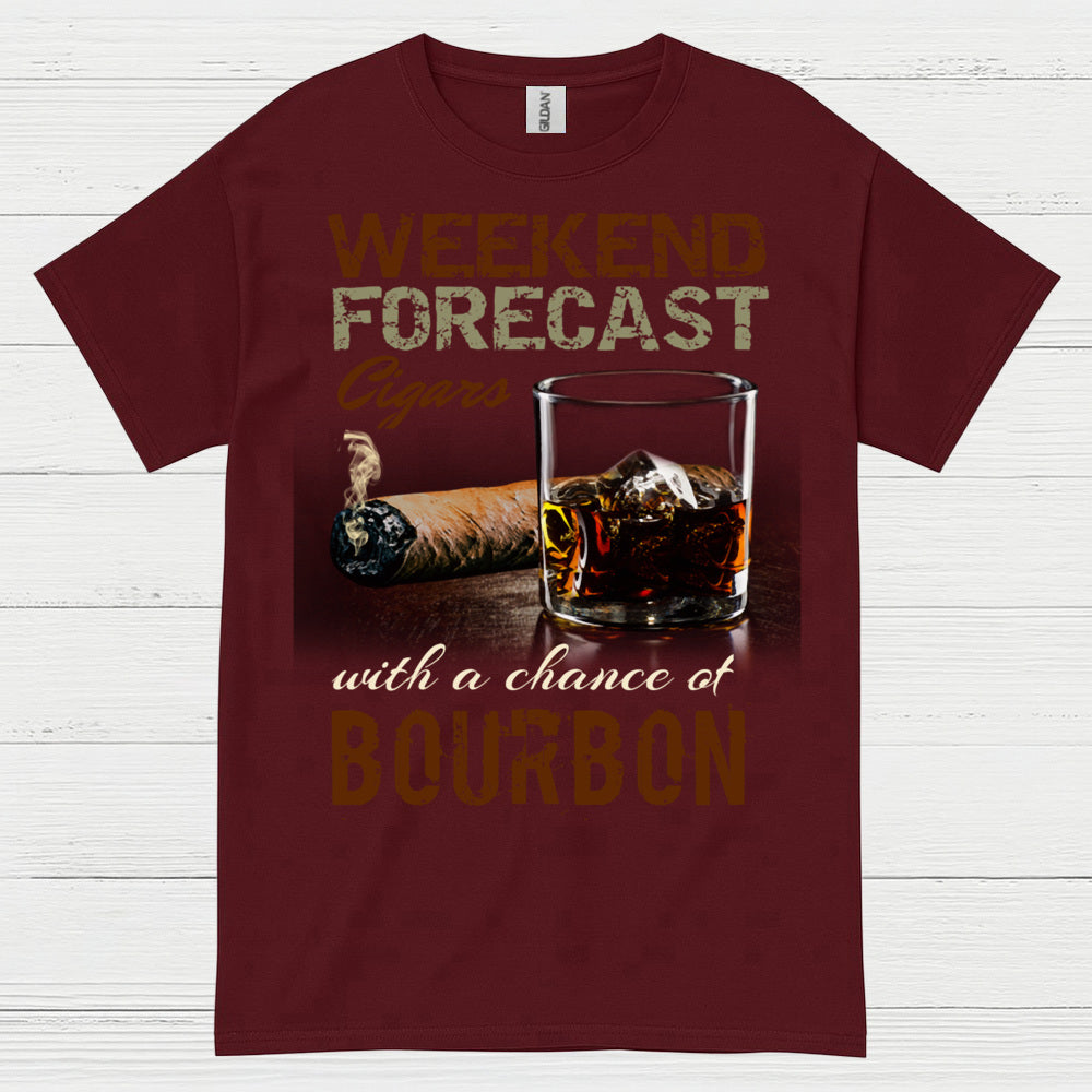 Weekend Forecast Cigars And Bourbon T Shirt