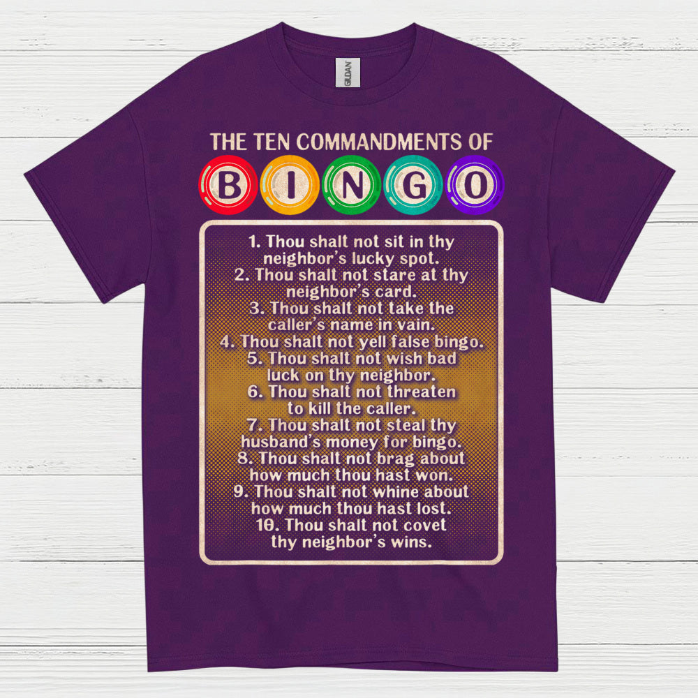 Ten Commandments Of Bingo T Shirt