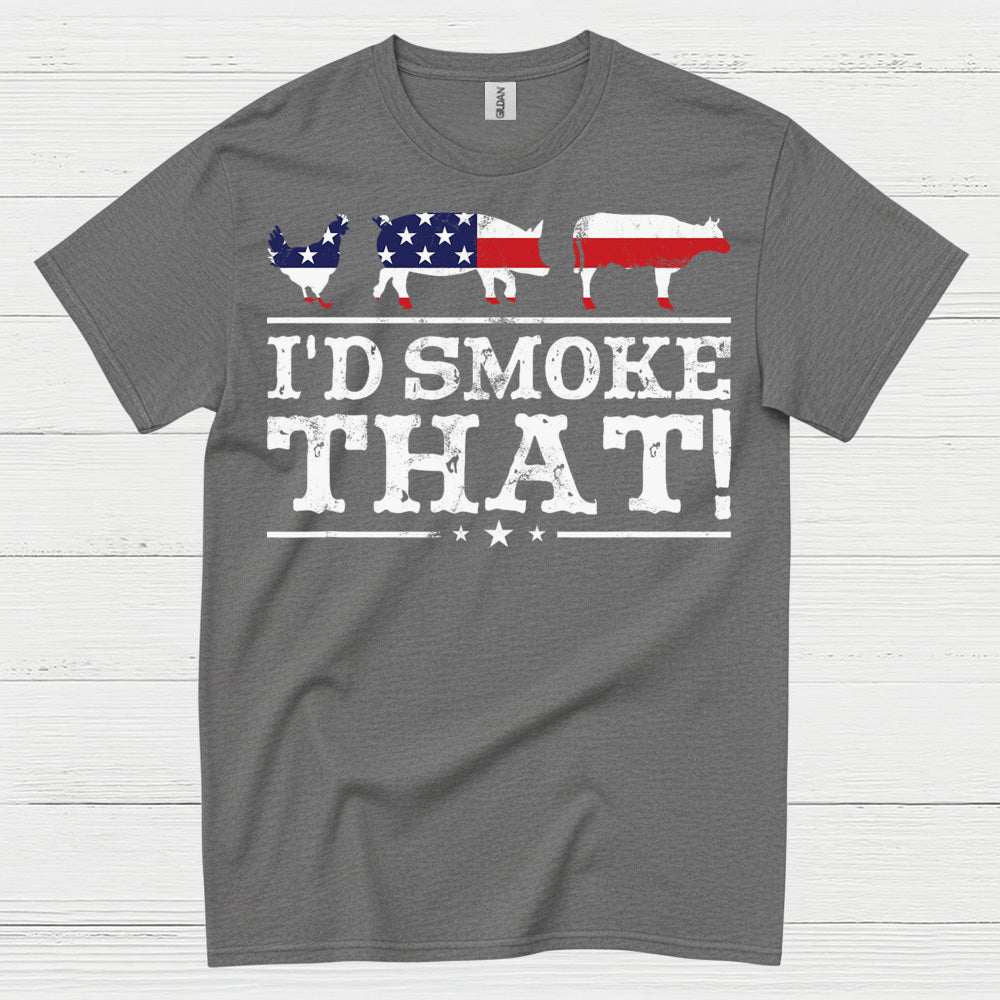 Id Smoke That Patriotic BBQ Grilling T Shirt