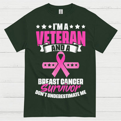 Veteran Breast Cancer Survivor Strong Quote T Shirt