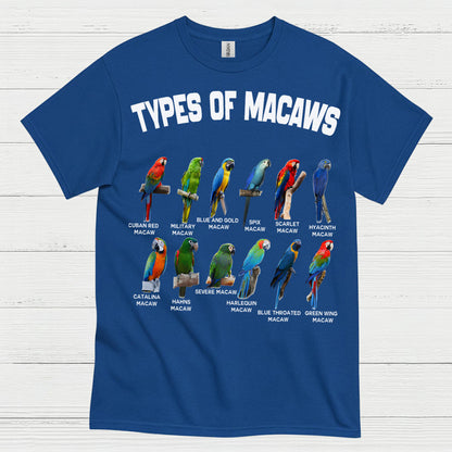 Types Of Macaws Educational T Shirt