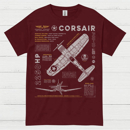 F4U Corsair Blueprint Aviation T Shirt