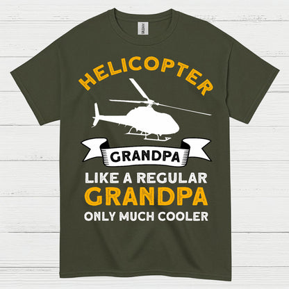 Helicopter Grandpa Much Cooler Aviation T Shirt