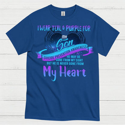 I Wear Teal Purple For My Son Memory T Shirt