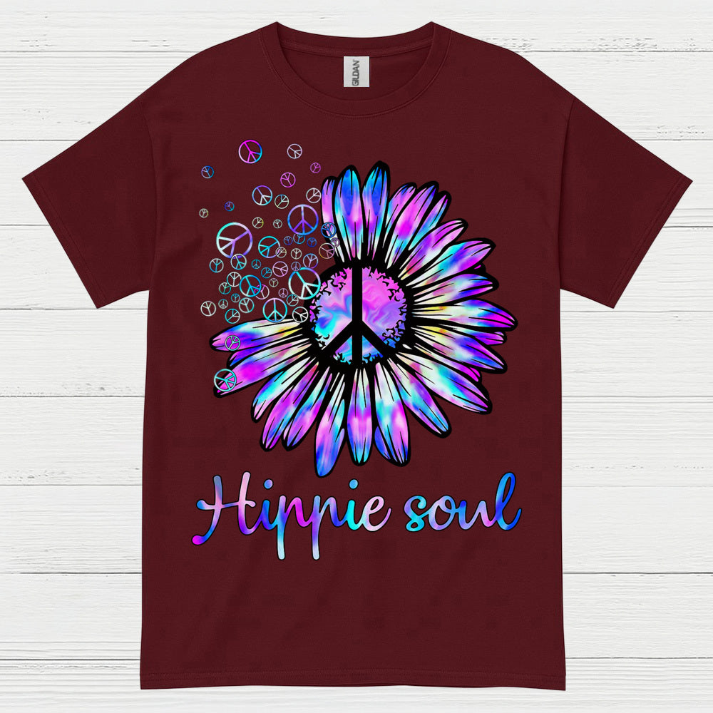 Hippie Soul Sunflower Peace Sign T Shirt
