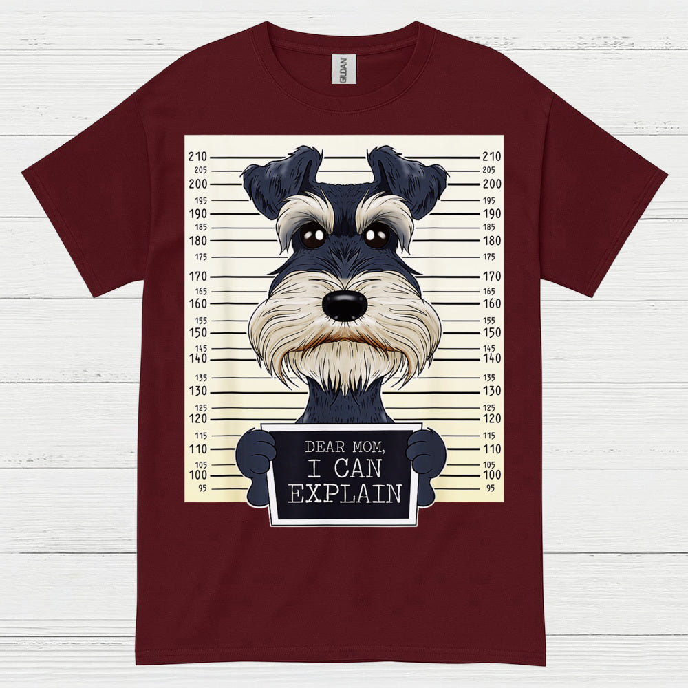 Funny Schnauzer Mugshot Dog Lover T Shirt