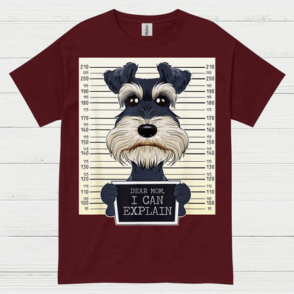 Funny Schnauzer Mugshot Dog Lover T Shirt