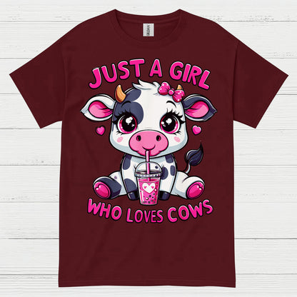 Just A Girl Who Loves Cows T Shirt