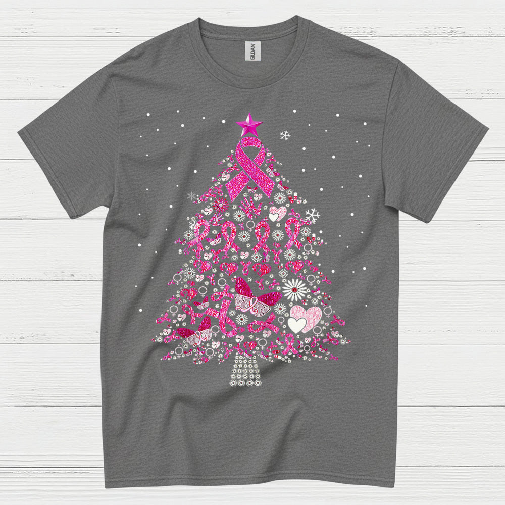 Breast Cancer Awareness Christmas Tree T Shirt