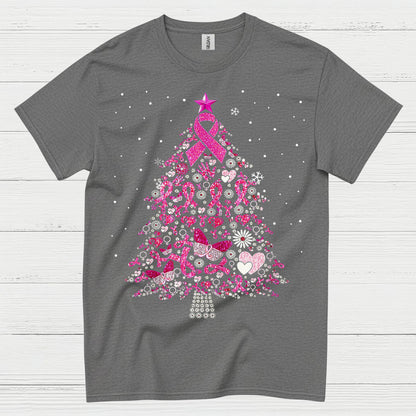 Breast Cancer Awareness Christmas Tree T Shirt