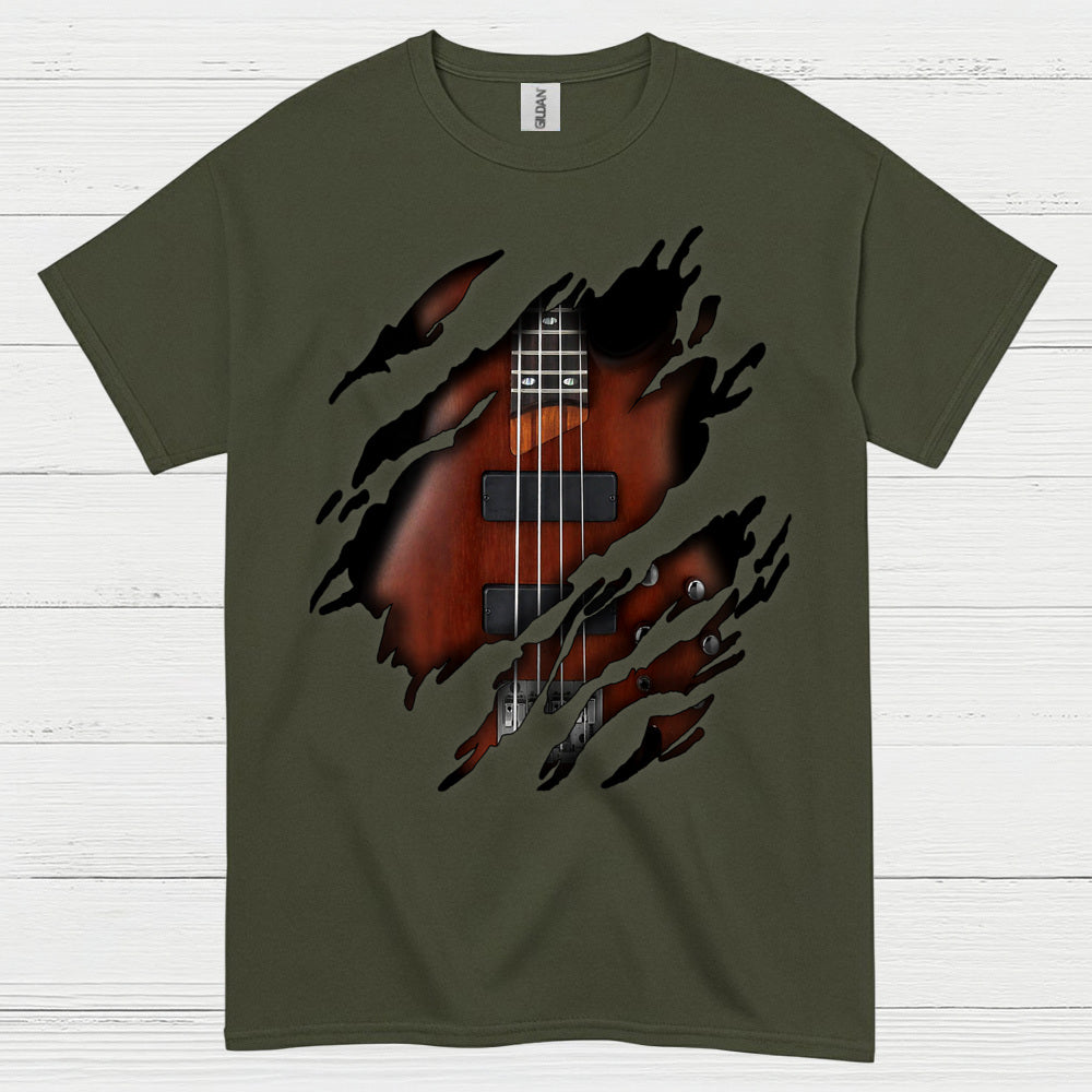 Ripped Bass Guitar T Shirt