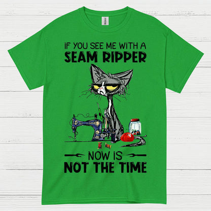 Seam Ripper Cat Sewing Humor T Shirt