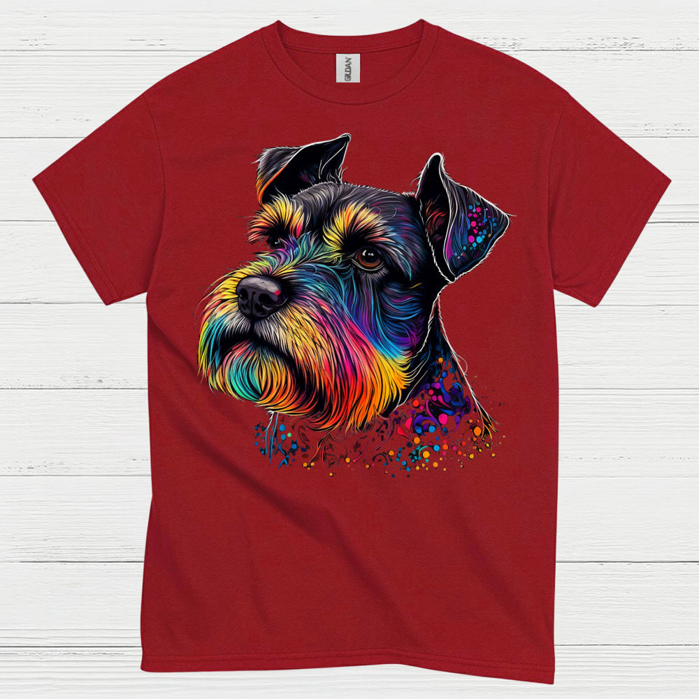 Colorful Schnauzer Art Dog Lover T Shirt