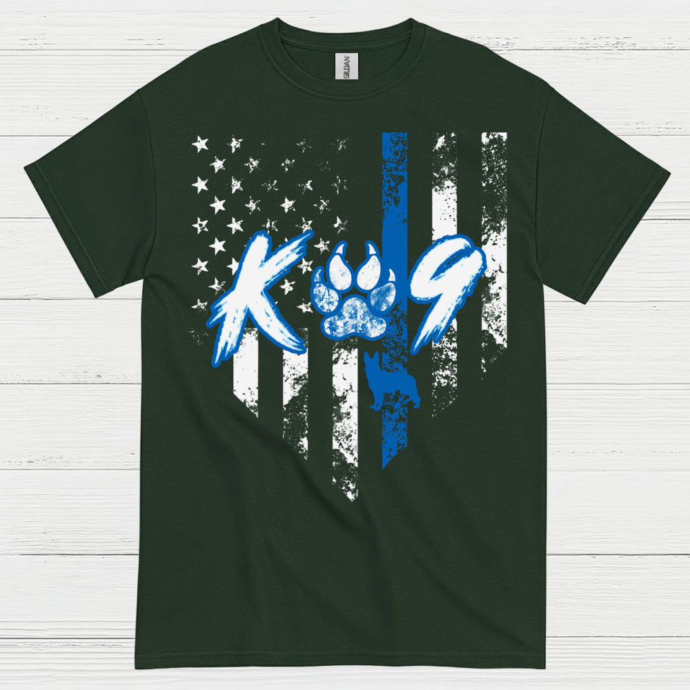 K9 Police Thin Blue Line Paw T Shirt