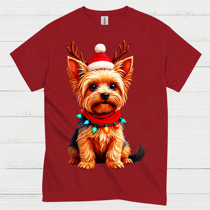 Cute Christmas Yorkie Dog Lover T Shirt