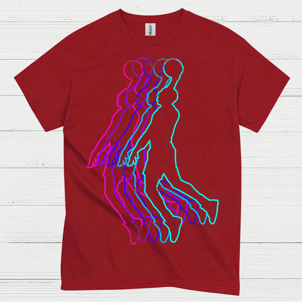 Retro Neon Basketball Player T Shirt