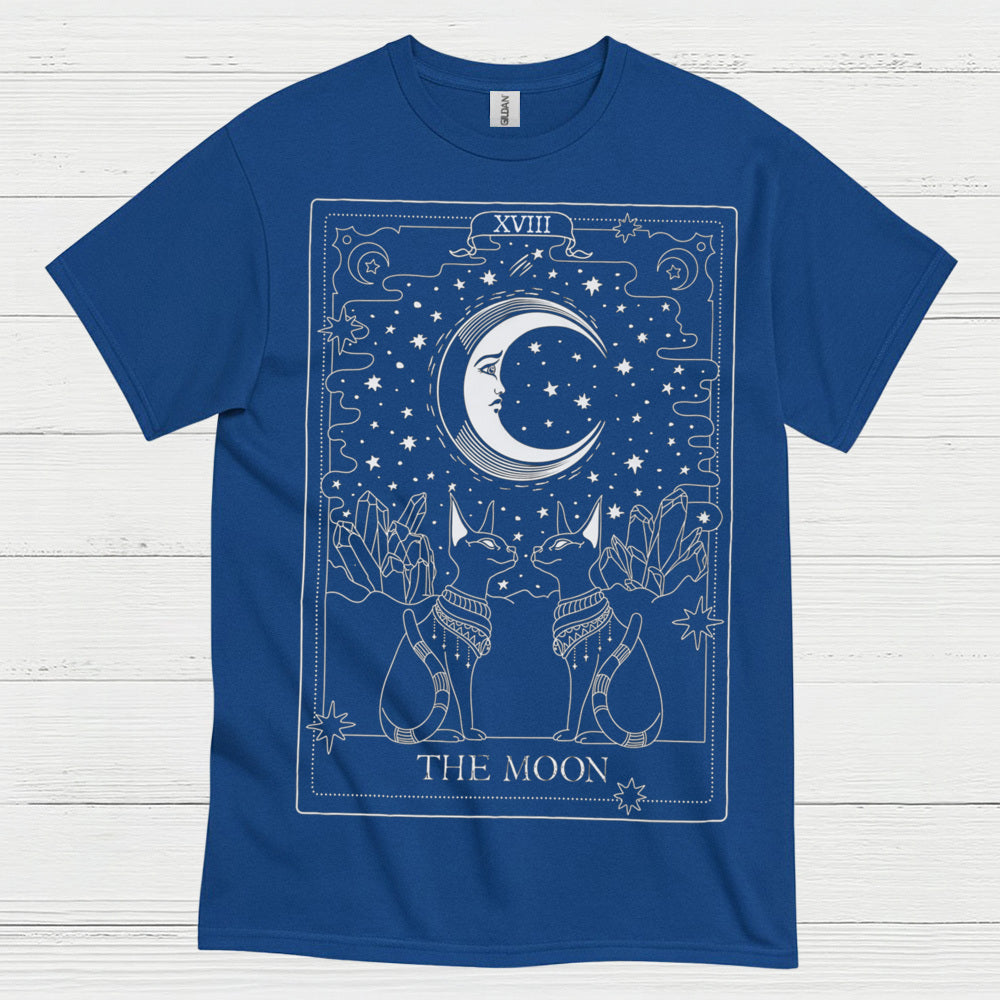 The Moon Tarot Cat Art T Shirt