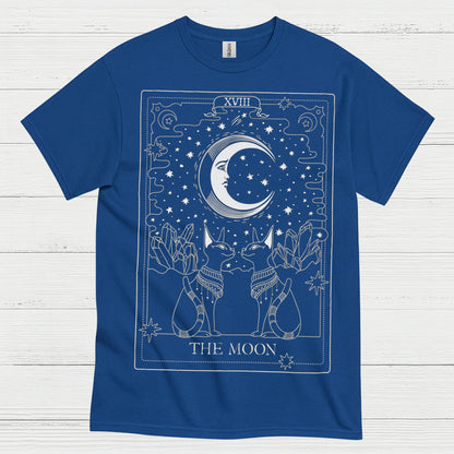 The Moon Tarot Cat Art T Shirt