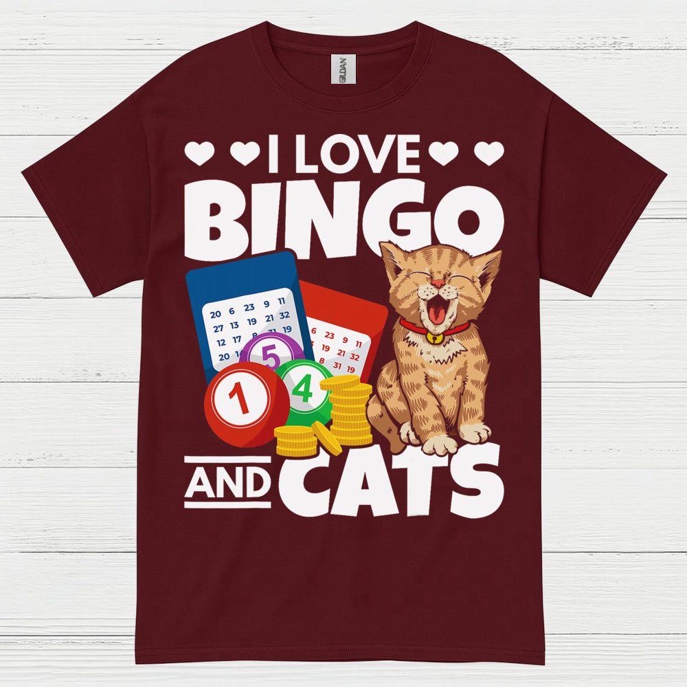 I Love Bingo And Cats T Shirt