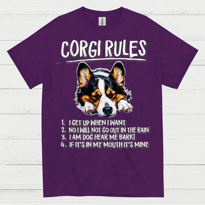 Corgi Rules Funny Dog T Shirt