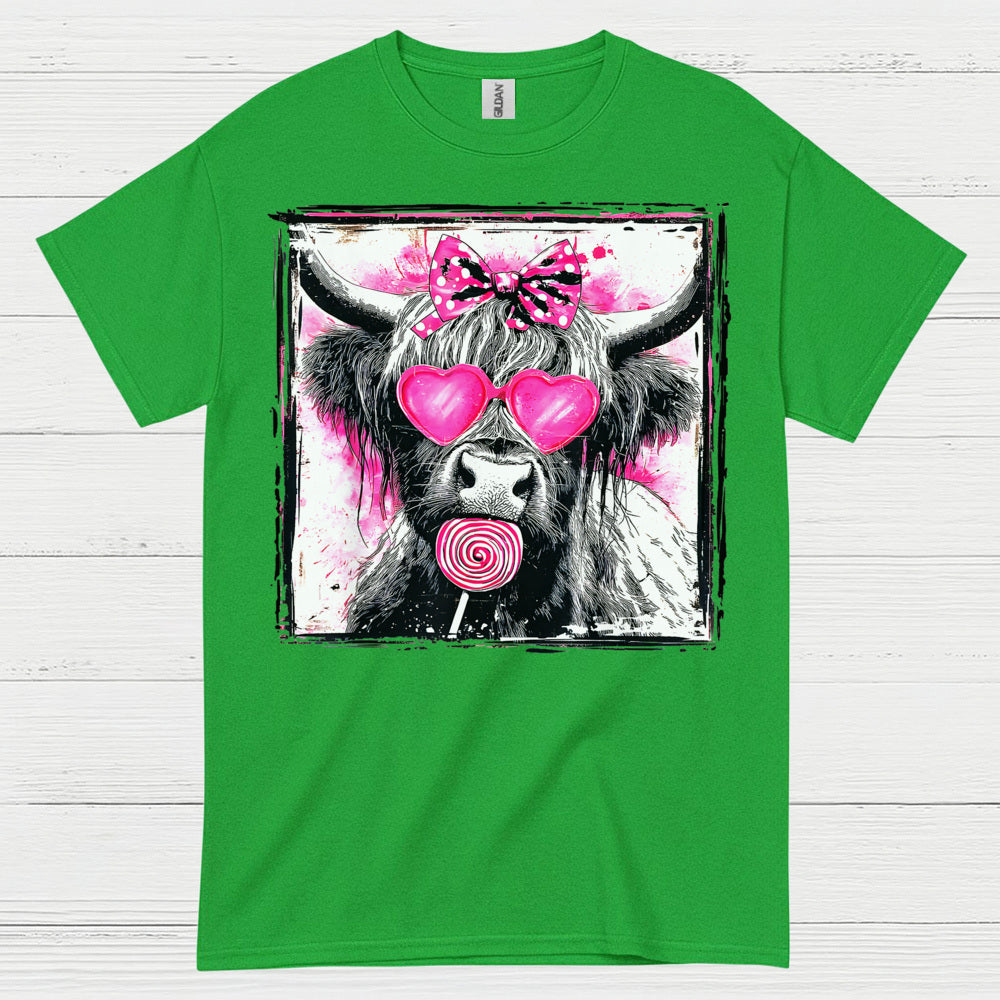 Cute Cow Heart Glasses T Shirt