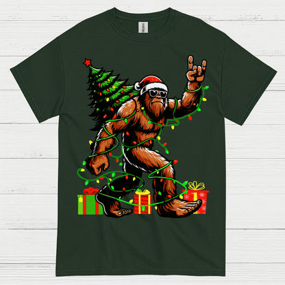 Rocking Christmas Bigfoot T Shirt