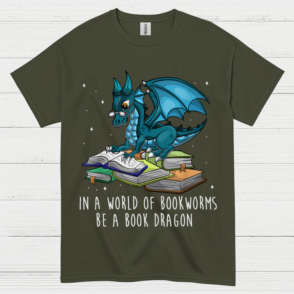 Book Dragon Reading T Shirt