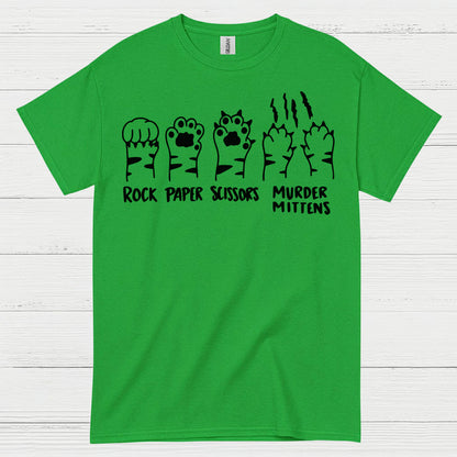 Rock Paper Scissors Cat Humor T Shirt