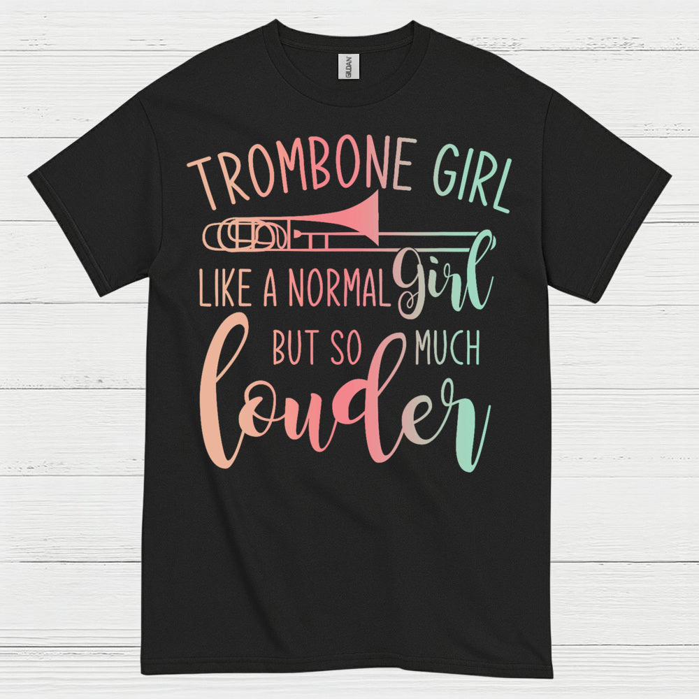 Trombone Girl Funny Music T Shirt