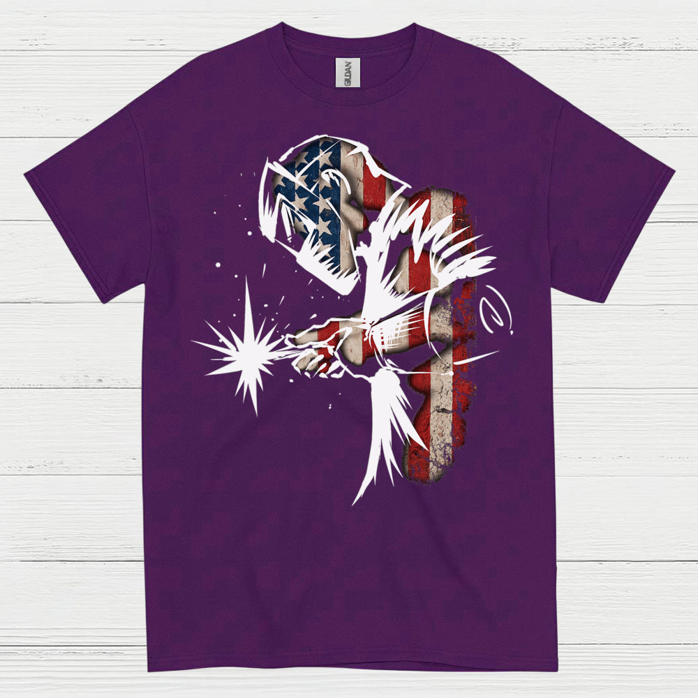 Patriotic American Flag Welding T Shirt