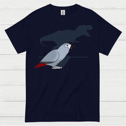 Funny African Grey Dinosaur Shadow T Shirt