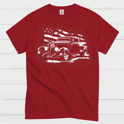 American Flag Hot Rod T Shirt
