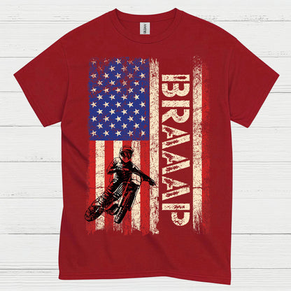 Just Braaap American Motocross Flag T Shirt