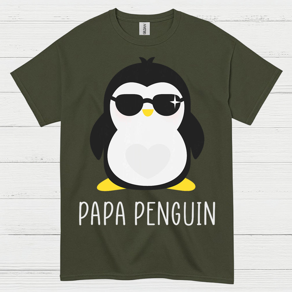 Papa Penguin Cute Family Graphic T Shirt