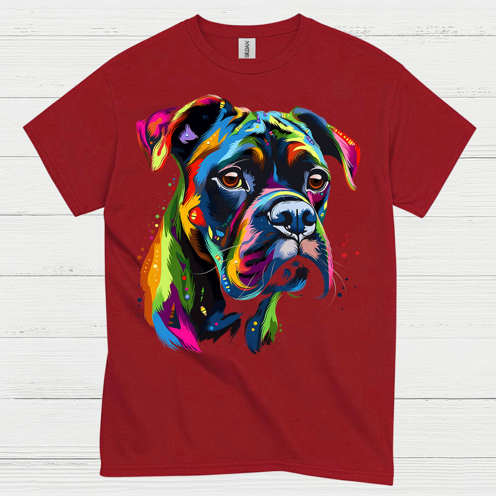 Colorful Boxer Dog Art T Shirt