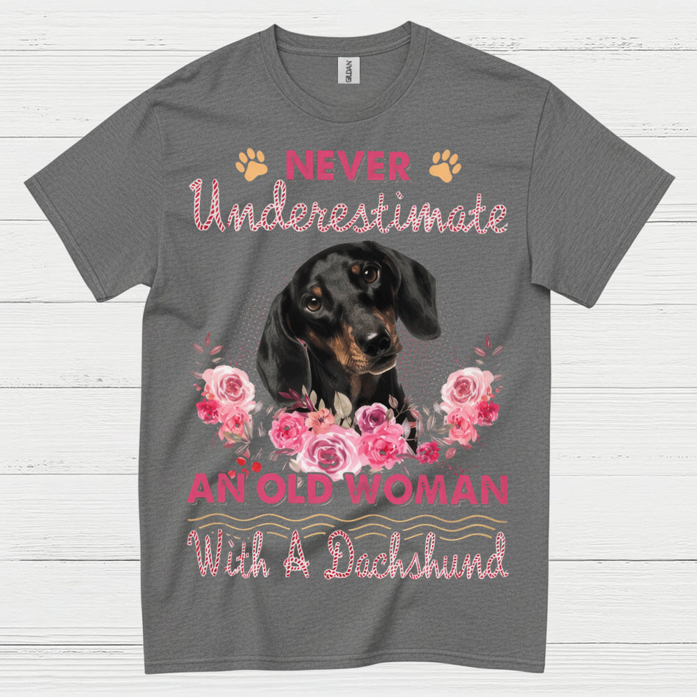 My Heart Belongs To My An Old Woman With A Dachshund T Shirt