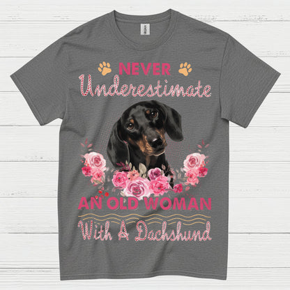 My Heart Belongs To My An Old Woman With A Dachshund T Shirt
