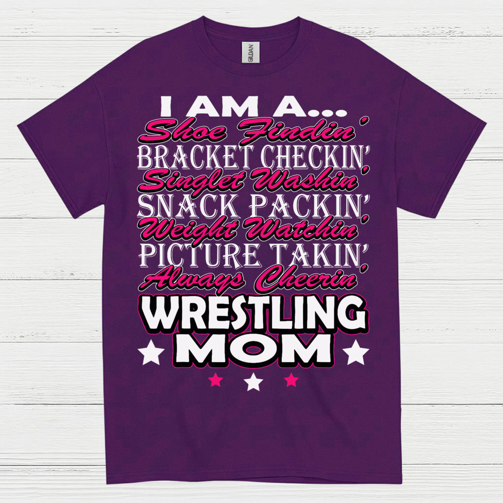 Wrestling Mom Always Cheering T Shirt