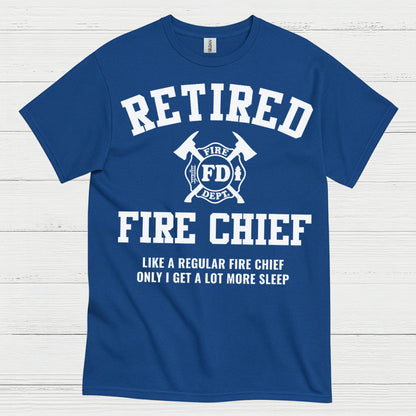 Retired Fire Chief More Sleep Firefighter T Shirt
